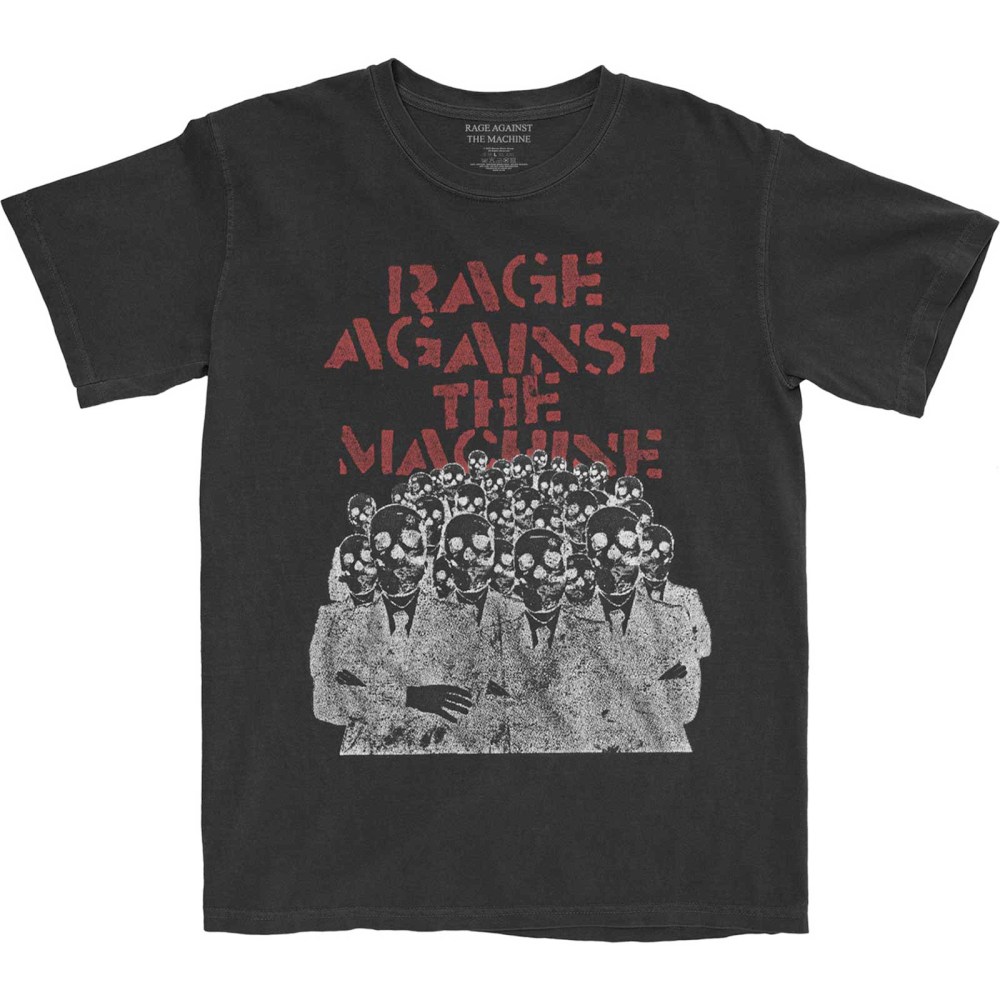 Rage Against The Machine - Crowd Masks Heren Tshirt - Zwart